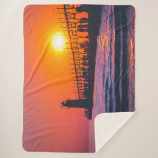 Cobertor Sherpa South Haven, MI Lighthouse Sherpa Blanket