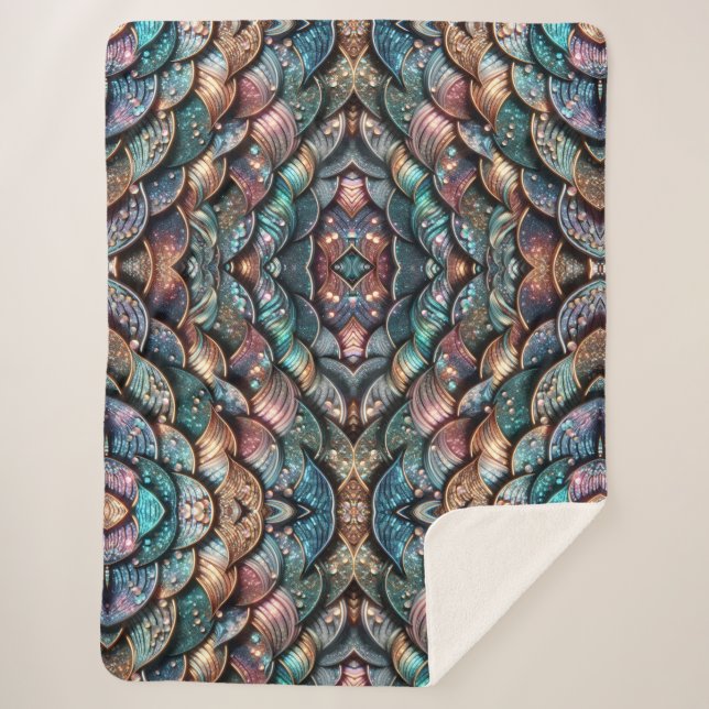 Cobertor Sherpa Sparkling Scales (Frente)