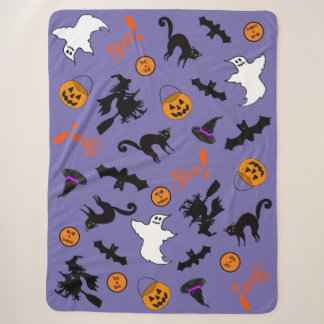 Cobertor Sherpa Spooky Cute Halloween Sherpa Fleece Blanket