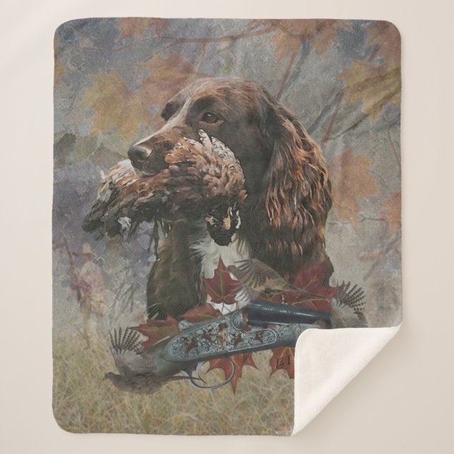 Cobertor Sherpa Sprocker Spaniel, Arte de cães-Arma (Frente)
