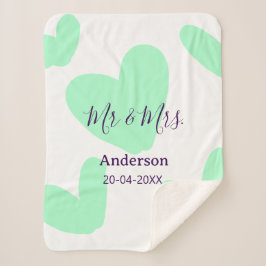 Cobertor Sherpa Sr & Sra adicionar sobrenome data ano lembrança de