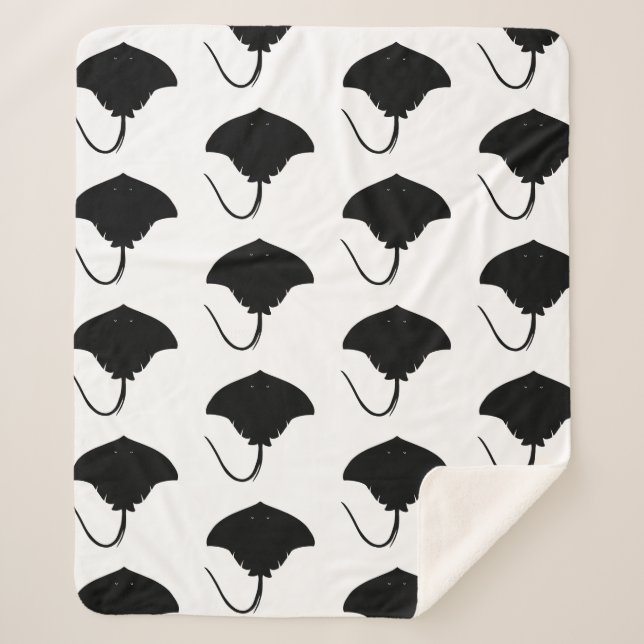 Cobertor Sherpa Stingray Silhouette (Frente)