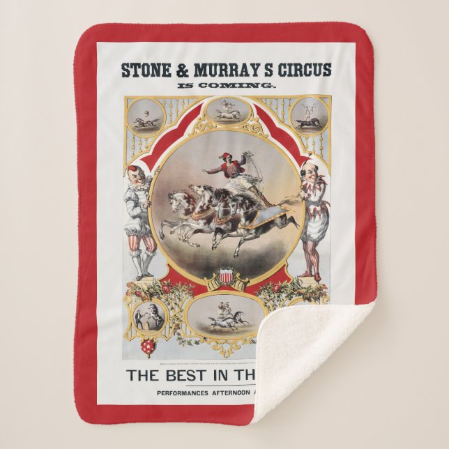 Cobertor Sherpa Stone & Murray's Circus, cerca de 1870. (Frente)
