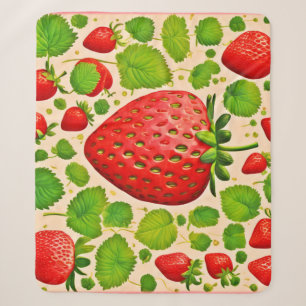 Cobertor Sherpa Strawberry Dadaist Trabalho de arte