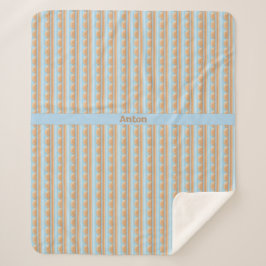 Cobertor Sherpa Streifenmuster blau braun grau