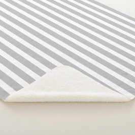 Cobertor Sherpa Stripe Em Cinzas E Branco