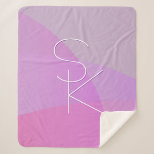 Cobertor Sherpa Suas Iniciais Sobrepostas Geométrico Cor-de-Rosa