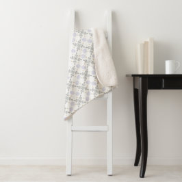 Cobertor Sherpa Suave Floral Minimalista Nórdica de Inverno Cinza 