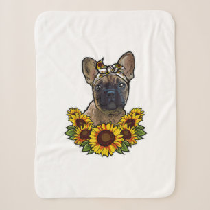 Cobertor Sherpa Sunflower Decor Frenchie Para Cachorro Ao Lover M