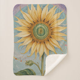 Cobertor Sherpa Sunflower Whimsy