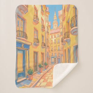Cobertor Sherpa Sunny European Street Sherpa Blanket - Viagem de C