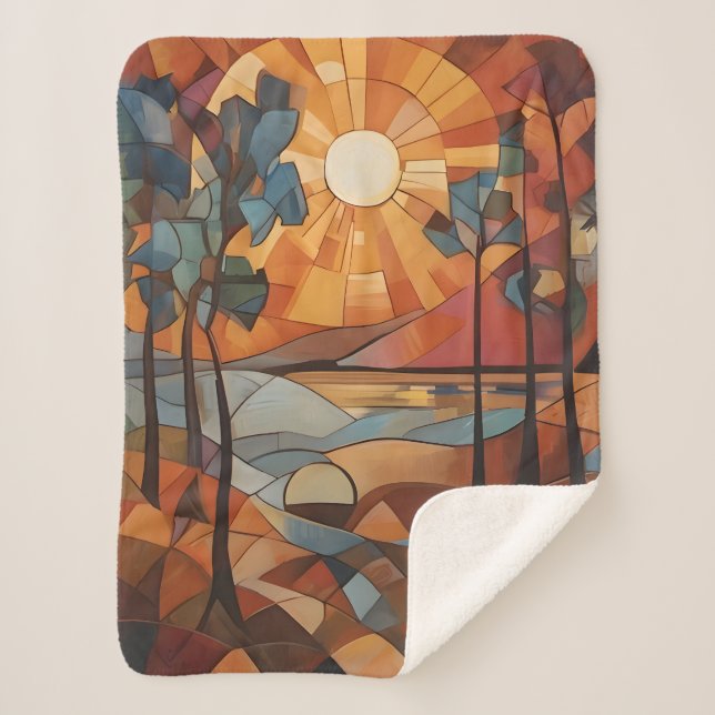 Cobertor Sherpa Sunrise - abstract (Frente)