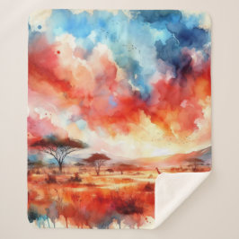 Cobertor Sherpa Sunset Safari Vibrante