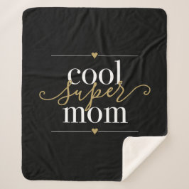 Cobertor Sherpa Super Mãe Legal Preta e Dourada Moderna e Elegante