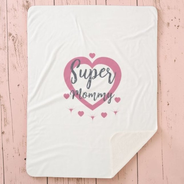 Cobertor Sherpa Super Mamãe Presente Personalizado de Melhor Mamãe (Criador carregado)