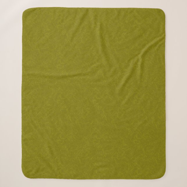 Cobertor Sherpa Superfície verde oliva com padrão sutil de redemoi (Frente)