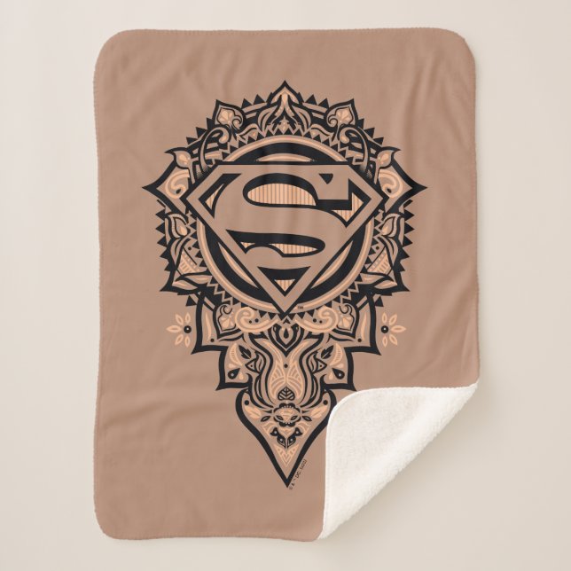 Cobertor Sherpa Supergirl Mandala Graphic (Frente)
