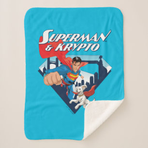 Cobertor Sherpa Superman & Krypto Soar