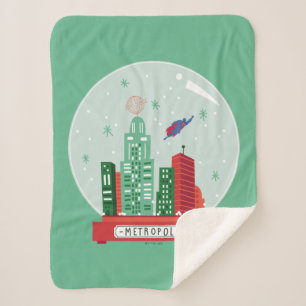 Cobertor Sherpa Superman Metropolis Snow Globe Gráfico