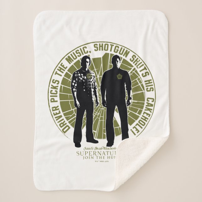 Cobertor Sherpa Supernatural Winchester Brothers "Shotgun" (Frente)