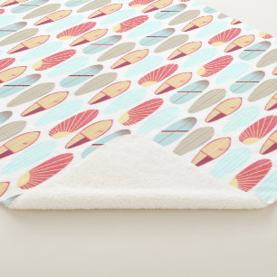 Cobertor Sherpa Surfboard legal vermelha e azul 