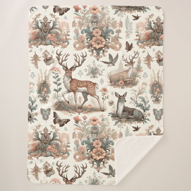 Cobertor Sherpa Sussurros de Floresta Encantados: Vida Selvagem Vi (Frente)