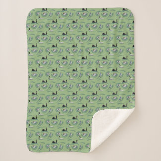 Cobertor Sherpa Swan Frenzy (Verde Pálido)