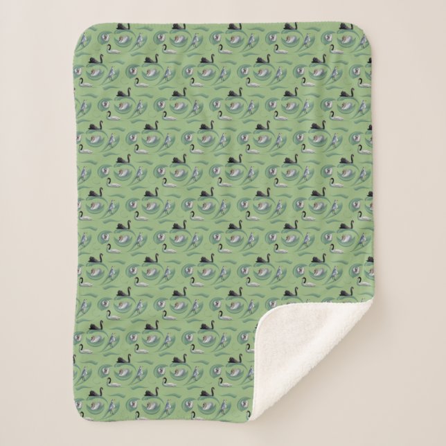 Cobertor Sherpa Swan Frenzy (Verde Pálido) (Frente)