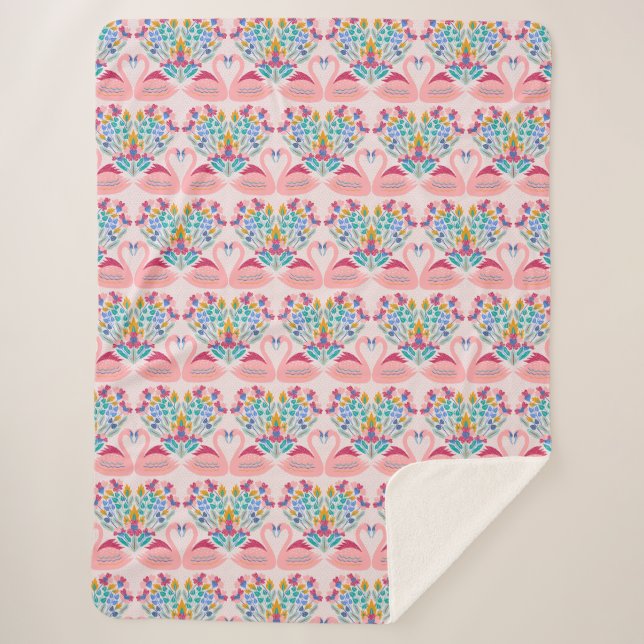 Cobertor Sherpa Swans Love - Casal Day Blanket (Frente)