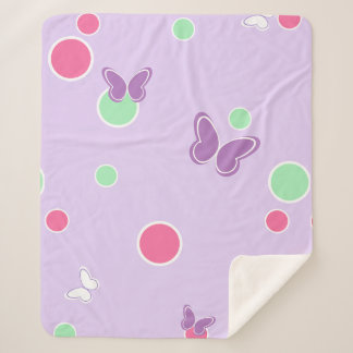 Cobertor Sherpa sweet butterflies and polka dots