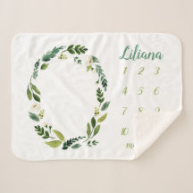 Sweet Greenery Baby Name Monthly Milestone Foto
