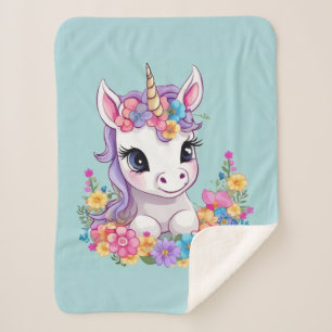 Cobertor Sherpa Sweet Magical Baby Unicorn