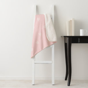 Cobertor Sherpa Swetheart Pastel Rosa Branco Pequeno Sherpa Blanke