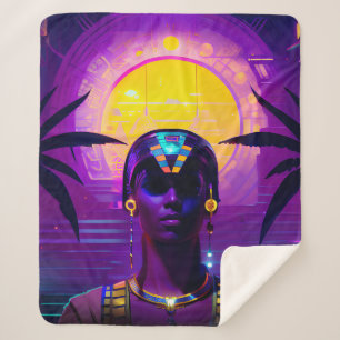 Cobertor Sherpa Synthwave Pharaoh