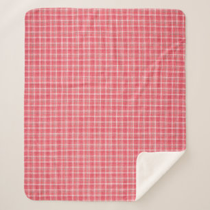 Cobertor Sherpa Tartan de xadrez vermelho retrorado: padrão sem co