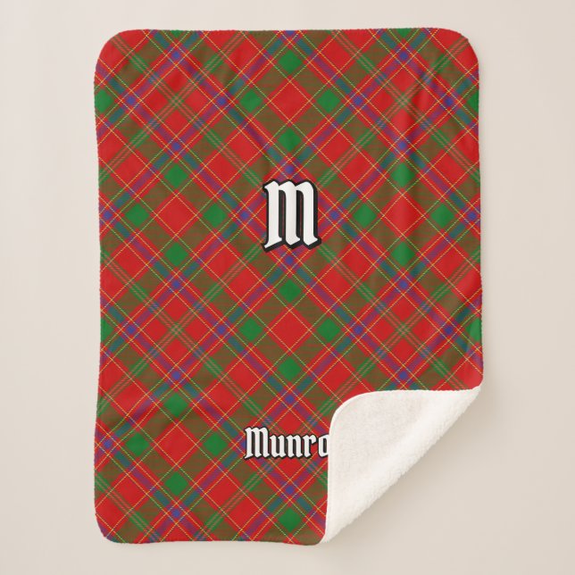 Cobertor Sherpa Tartan do Clã Munro (Frente)