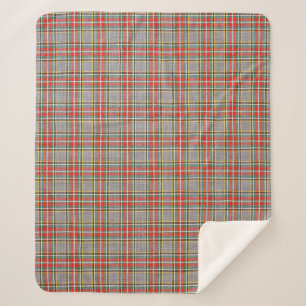 Cobertor Sherpa Tartan escocês: padrão amarelo-verde-vermelho.