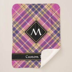 Cobertor Sherpa Tartan rosa, Dourado e azul