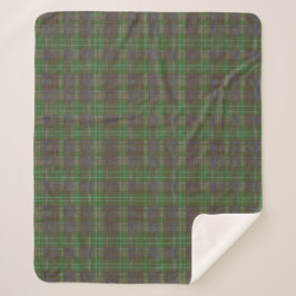 Cobertor Sherpa Tartan Verde Floresta Cabana