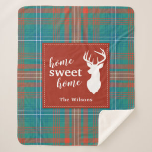 Cobertor Sherpa Tartan Xadrez Natal Clan Wilson Personalizado