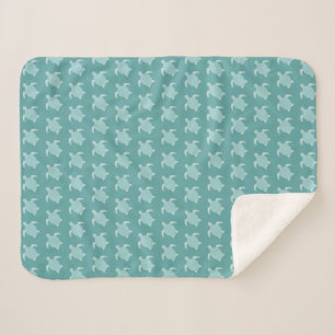 Cobertor Sherpa Tartaruga-Bebê - Azul-Grafo