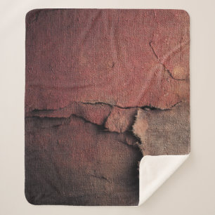Cobertor Sherpa Tattered Canvas Abstract in Rust and Earth