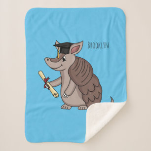 Cobertor Sherpa Tatu bonito com desenho de boné de formatura