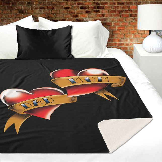 Cobertor Sherpa Tatuagem de Pai Vermelho da Mãe (Criador carregado)