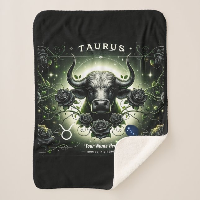 Cobertor Sherpa Taurus "Enraizado em Força" Sherpa Blanket (Frente)