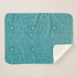Cobertor Sherpa Teal Azulejo Pattern (por William Morris)
