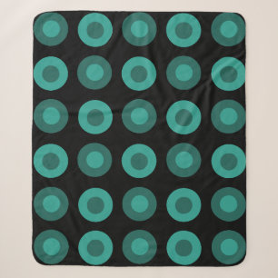 Cobertor Sherpa Teal Preto dos Pontos do Médio Século