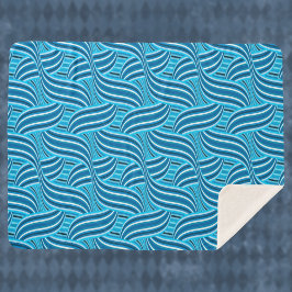 Cobertor Sherpa Teal Turquesa e fitas azuis espirradas