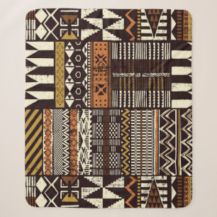 Cobertor Sherpa Tecido africano tribal, colheita abstrato.