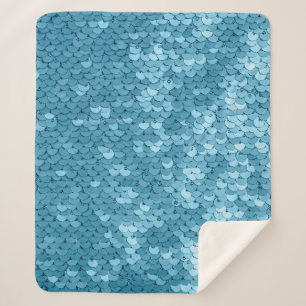 Cobertor Sherpa Tecido brilhante azul-céu com sequências, abstrato